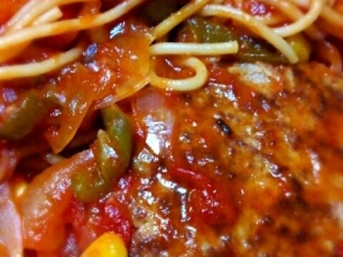 冷凍ハンバーグで簡単☆トマト煮込みハンバーグ♪